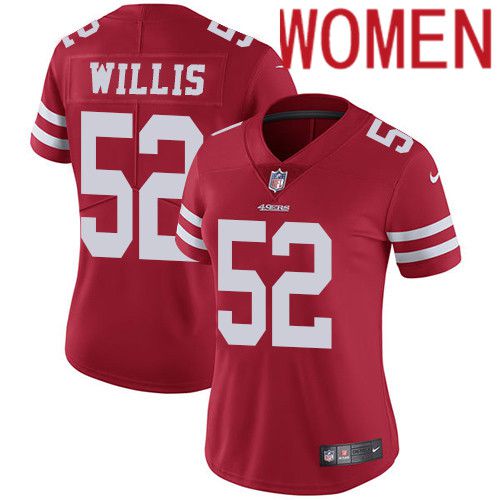 Women San Francisco 49ers 52 Patrick Willis Nike Red Vapor Limited NFL Jersey